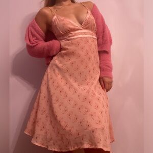 Pink floral vintage dress